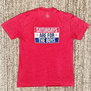 Saturdays Are For The Boys Men's Graphic Golf Tee T-Shirt in Red Size Large